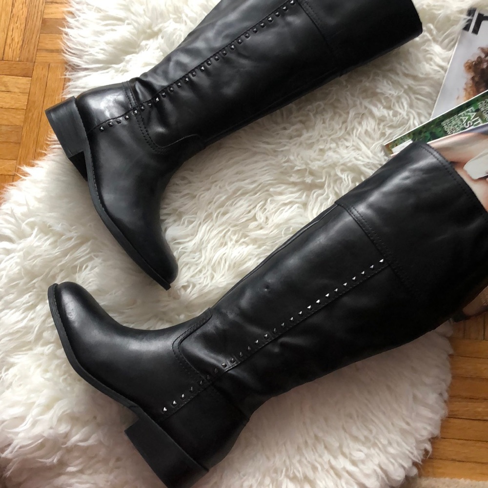MARC FISHER Galaya Wide Calf Studded Boots - Picture 2 of 13